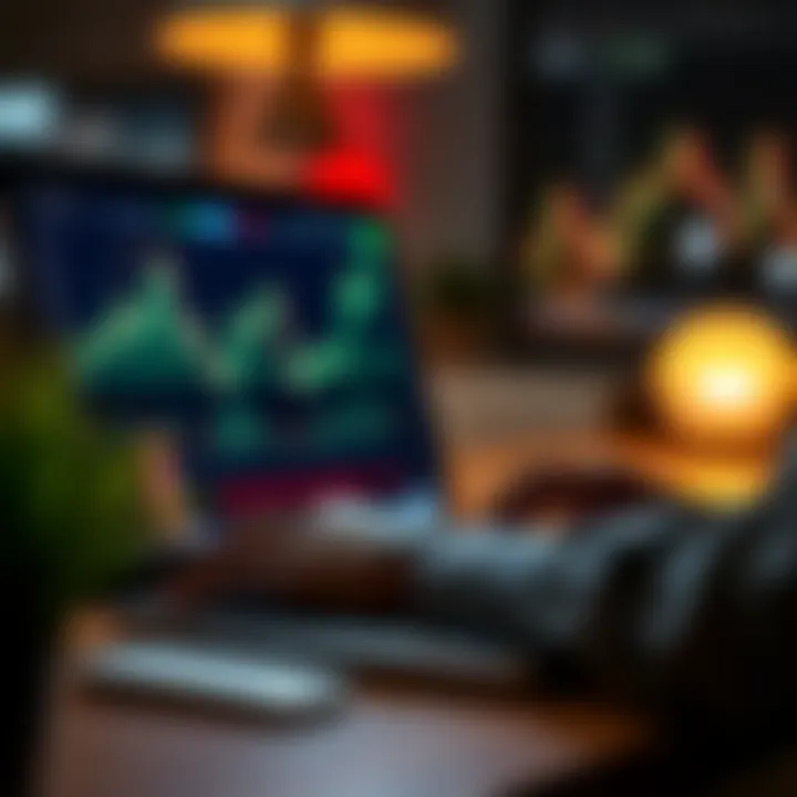 Trading Forex with Low Deposit Brokers in Nigeria Person using a laptop with currency symbols and financial graphs on screen