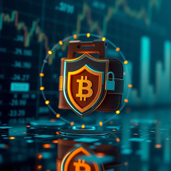 Secure digital wallet icon with shield symbolizing protection and security