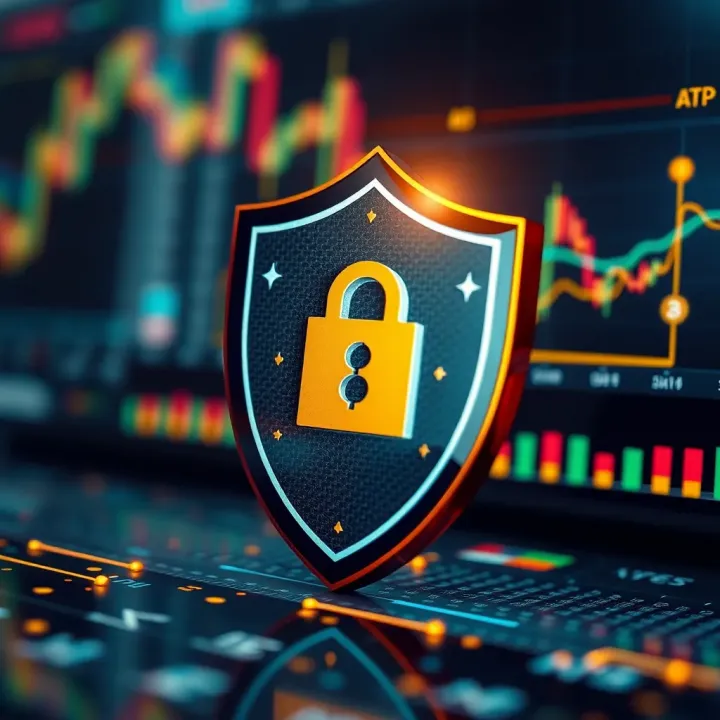 Illustration showing security shield and digital currency symbols representing safe crypto trading