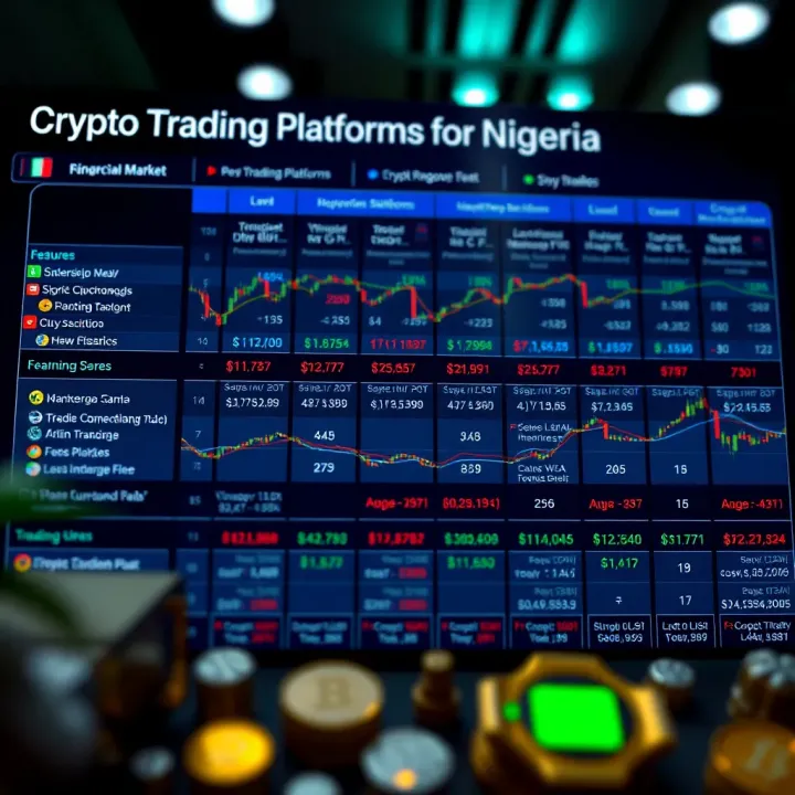 Comparison chart showing cryptocurrency trading platforms with features and fees tailored for Nigerian users