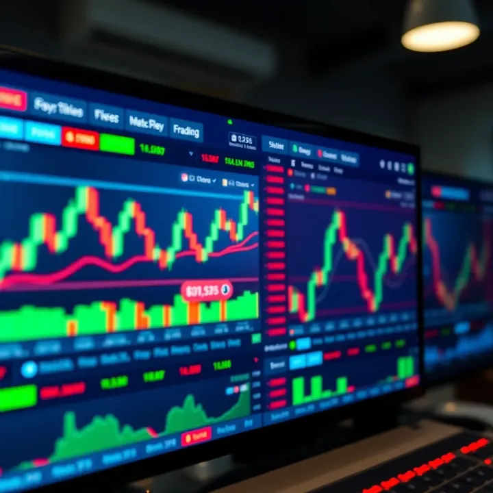 Interface displaying forex trading charts and Nigerian currency symbols illustrating market trends