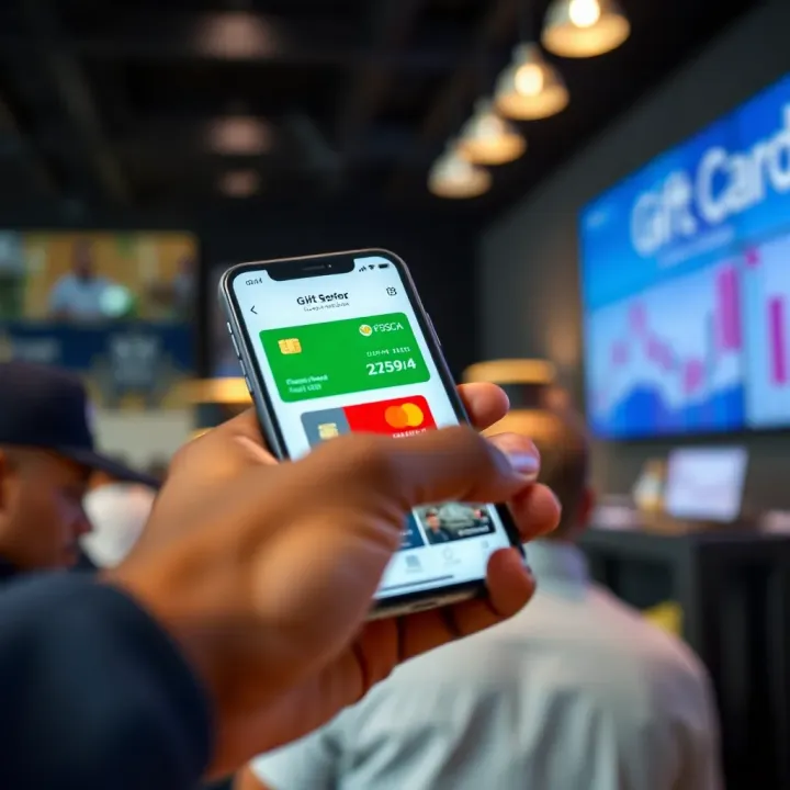Mobile device showing features of popular gift card trading platforms in Nigeria