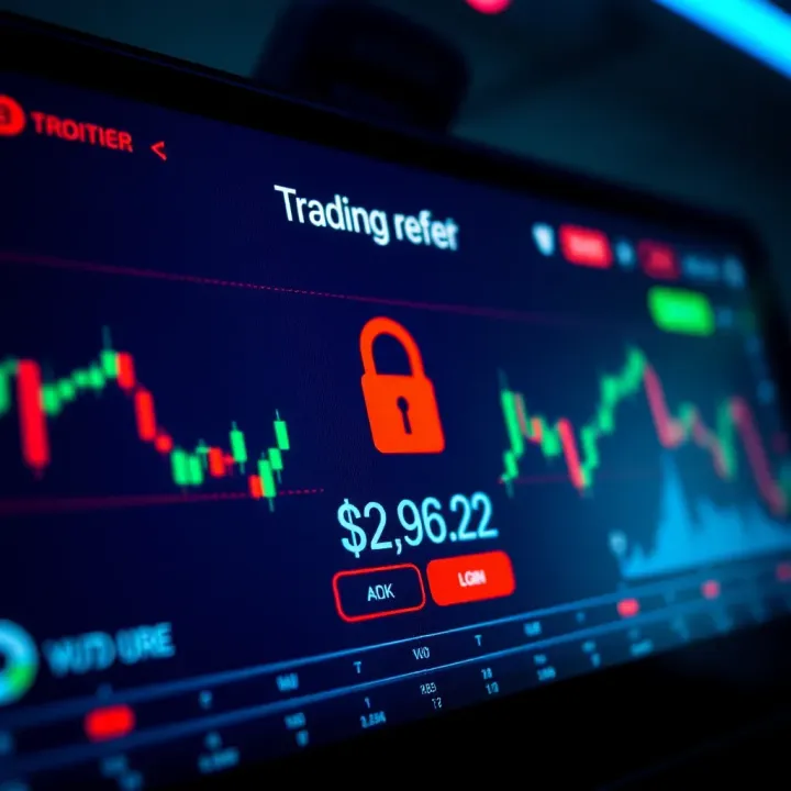 Secure login screen of a trading platform emphasizing data protection and encryption