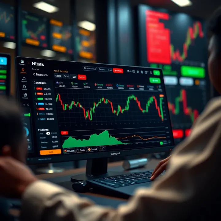 Dashboard displaying key features of a binary options trading platform for Nigerian users