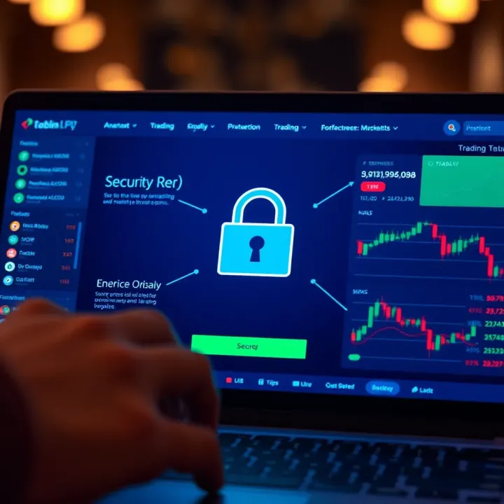 Security Features of a Trading Application Secure login screen of a trading platform highlighting encryption and protection features