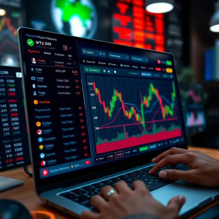 Secure online forex trading platform dashboard with payment options and regulatory badges