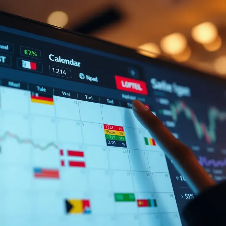 Economic calendar interface showing scheduled data releases critical for market analysis