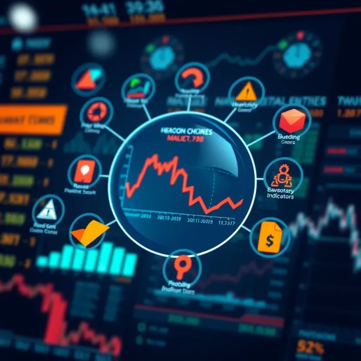 Graphical representation of financial charts and Nigerian economic indicators with data sources icons surrounding it