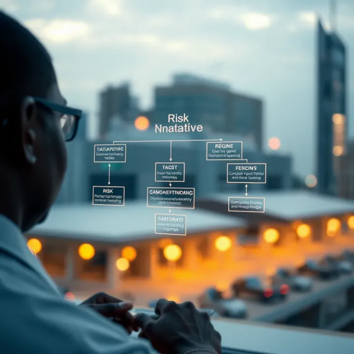Flowchart illustrating risk identification and mitigation techniques within Nigerian project management