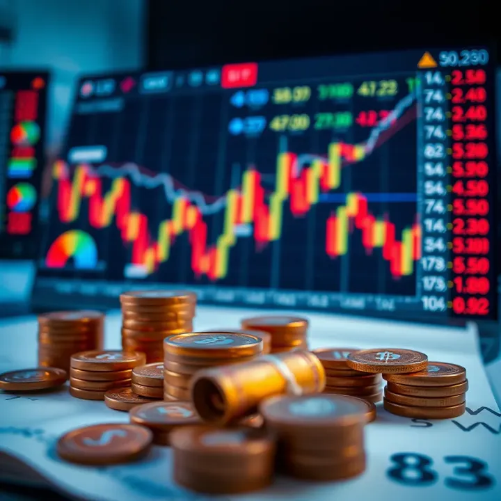 Illustration of money management techniques with charts and financial symbols