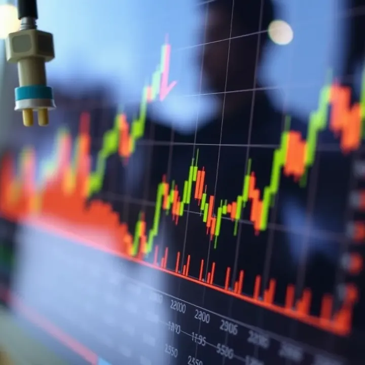 Graph depicting forex market trends and currency exchange fluctuations
