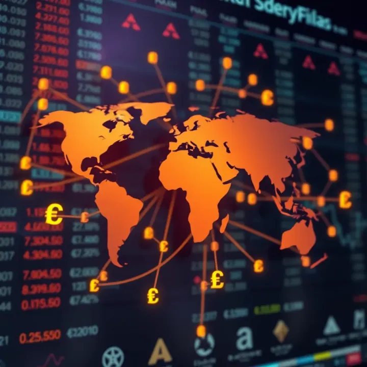 Global currency symbols interconnected representing international forex trading opportunities