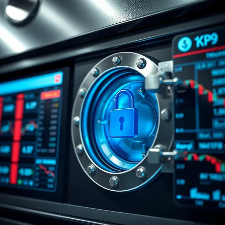 Strong Security Features in Trading Applications Secure digital vault symbolizing strong protection for online trading platforms