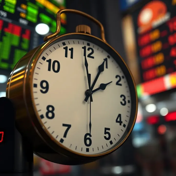 Graphic showing a clock with different forex market hours and Nigerian trading tips