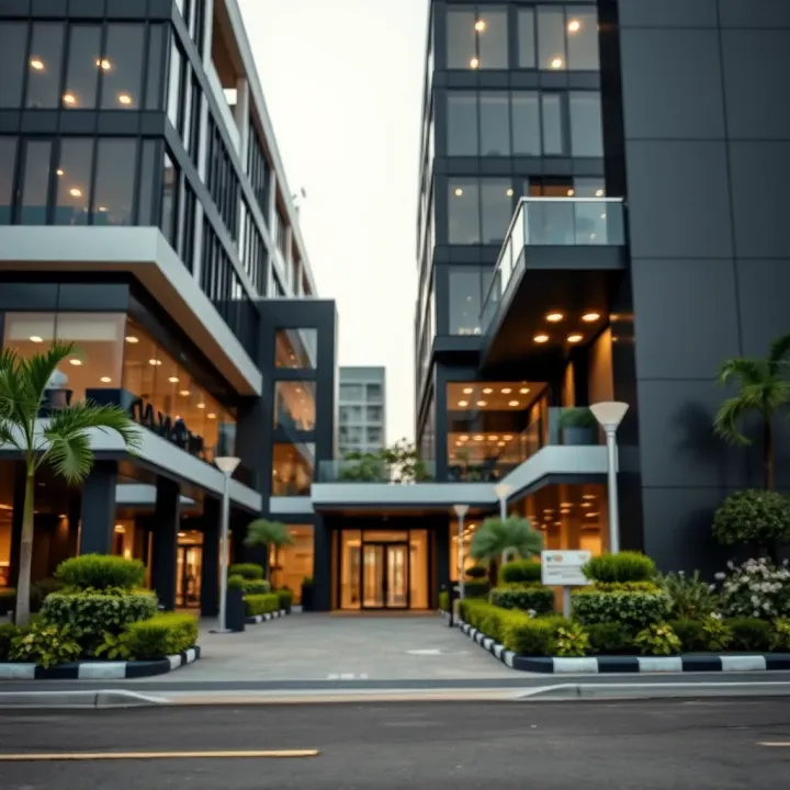 Modern office building housing forex trading companies in Port Harcourt