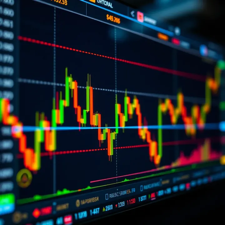 Graph showing currency pairs fluctuating in forex trading platform