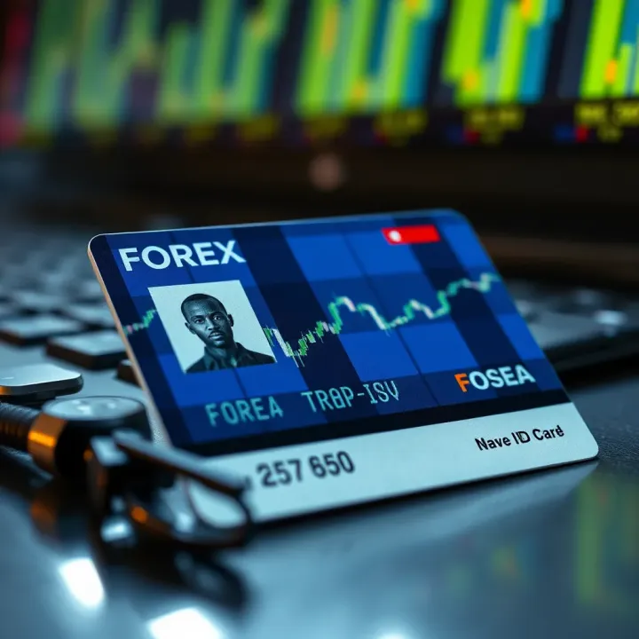 Close-up of a forex trading ID card issued for regulatory compliance in Nigeria