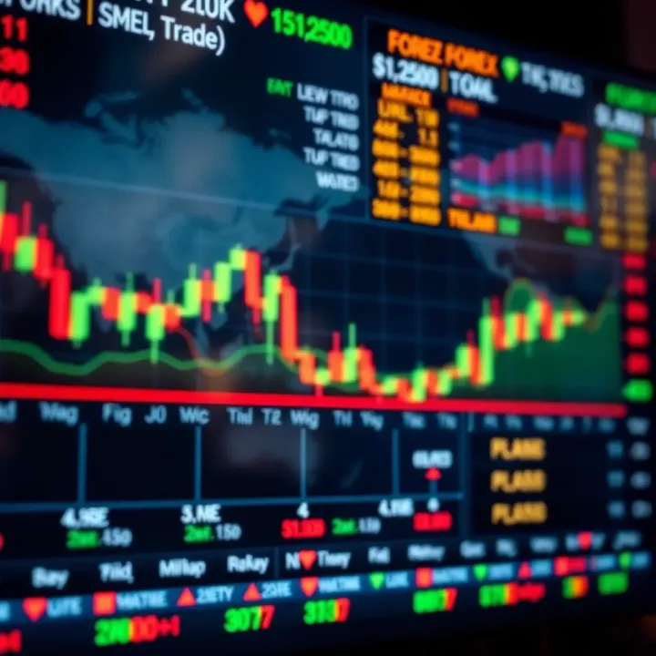 Overview of the global foreign exchange market showing currency pairs and market movement charts