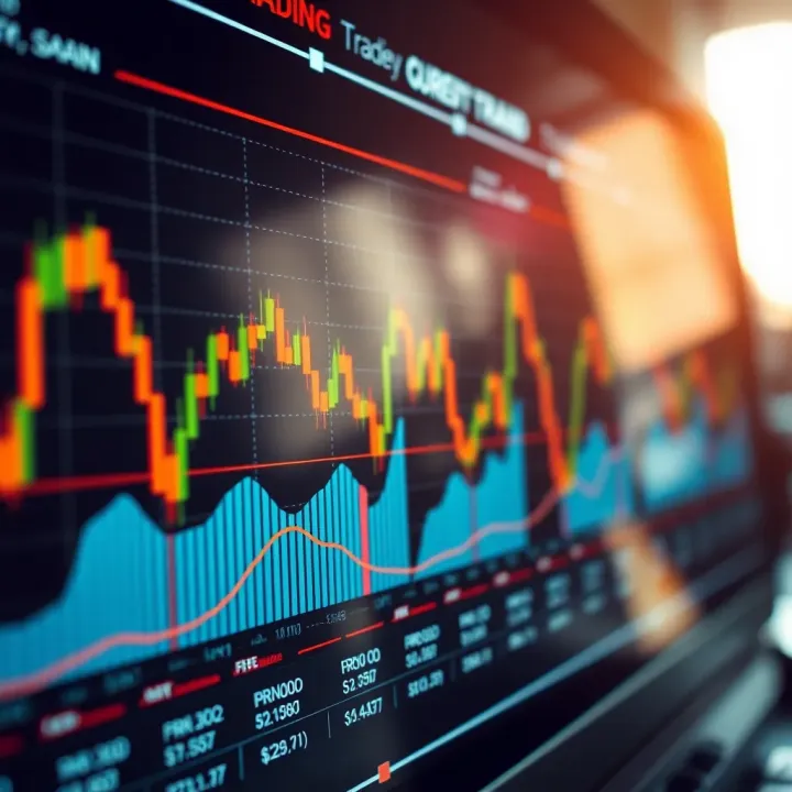 Visualizing Currency Pairs and Market Trends in Forex Trading Forex trading charts displaying currency pairs with upward and downward trends