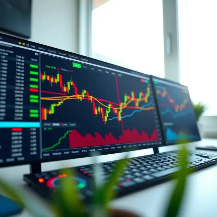 Forex Trading Platform Interface for Nigerian Traders Illustration of a digital trading platform dashboard displaying forex charts and analytics