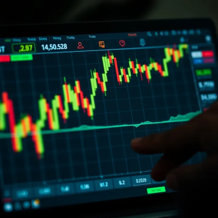 Chart displaying upward and downward trends in binary options trading