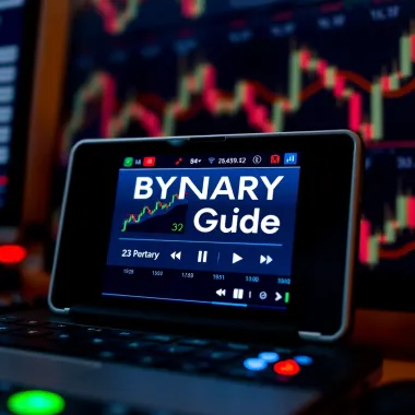 Digital Audio Player Featuring Binary Trading Guide Illustration of a digital audio player displaying a binary trading guide