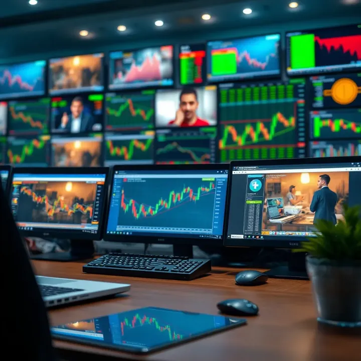 Collection of forex trading tutorial videos displayed on digital devices