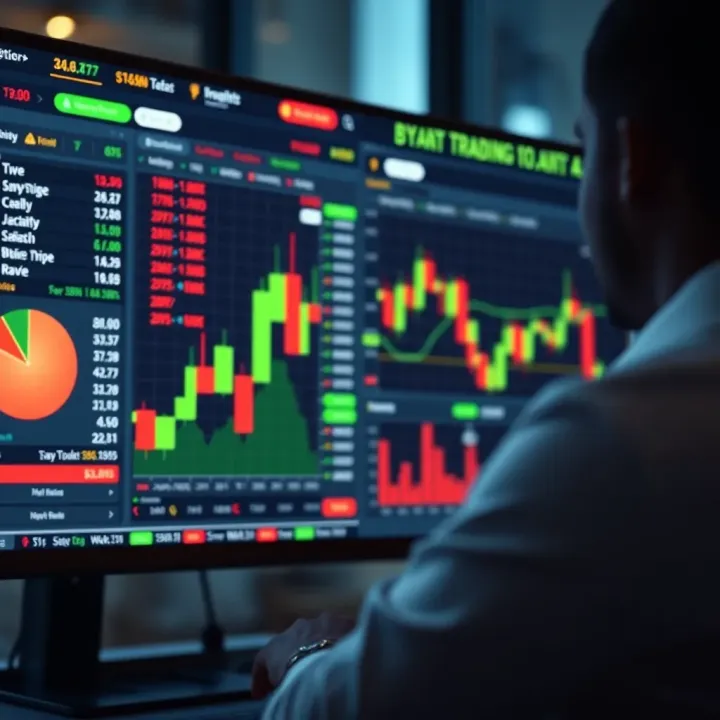 Analyzing Trading Data and Insights on Binary Options Forums Digital interface showing binary options trading statistics and forum insights