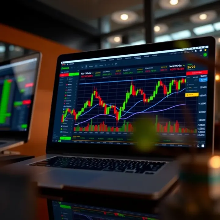 Visual representation of secure online forex trading platform with financial graphs