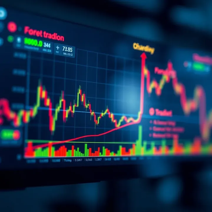 Graph showing transition from forex demo trading to live trading with highlighted key points