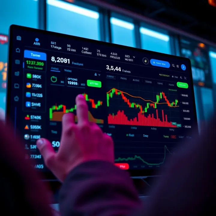Dashboard view of the ABR trading app showing key metrics and trading options