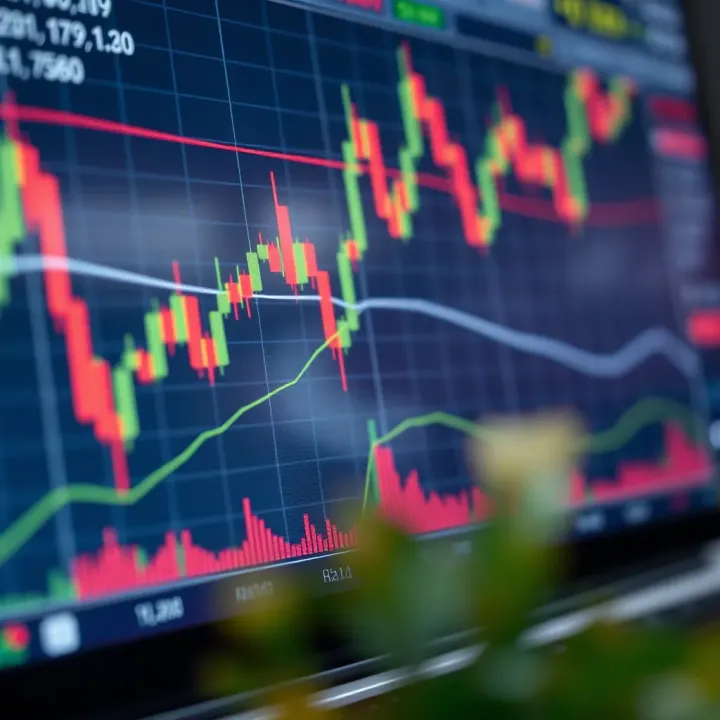 Chart depicting trading strategy concepts and risk management techniques
