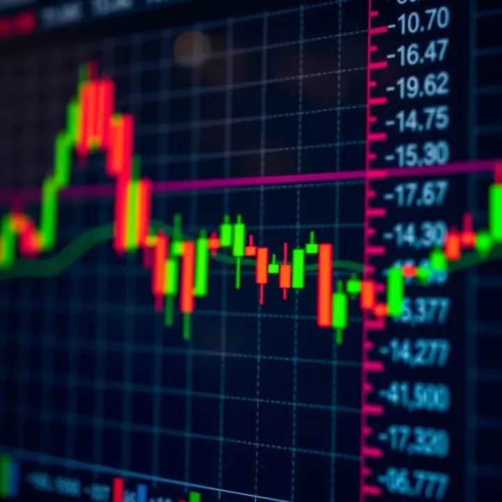 Bearish reversal candlestick patterns on a stock chart indicating potential market downturn