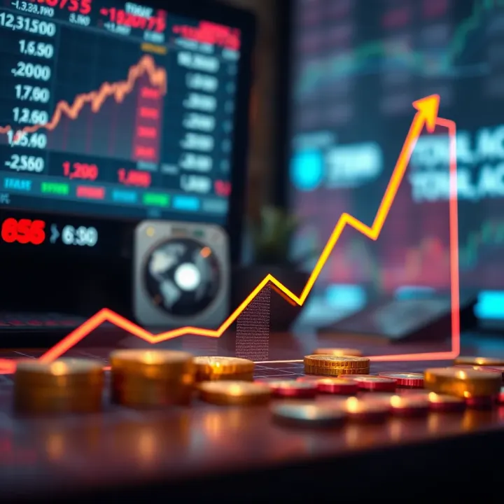 Graph showing upward trend in Forex trading with currency symbols