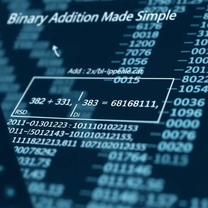 Binary Addition Rules Explained Diagram illustrating binary addition rules with examples of adding two binary digits