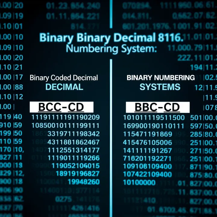 Comparison of Binary Coded Decimal and Binary Numbering Systems Comparison chart showing differences between binary coded decimal and pure binary numbering systems