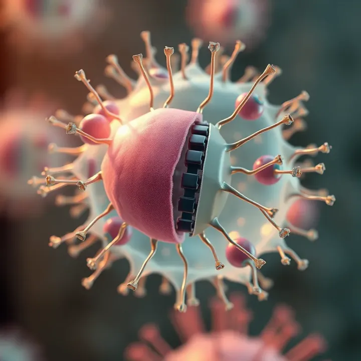 Cellular Components in Binary Fission Illustration of the cellular components involved during the binary fission of a bacterium