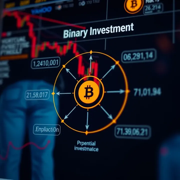 Diagram illustrating the concept of binary investment options with potential outcomes
