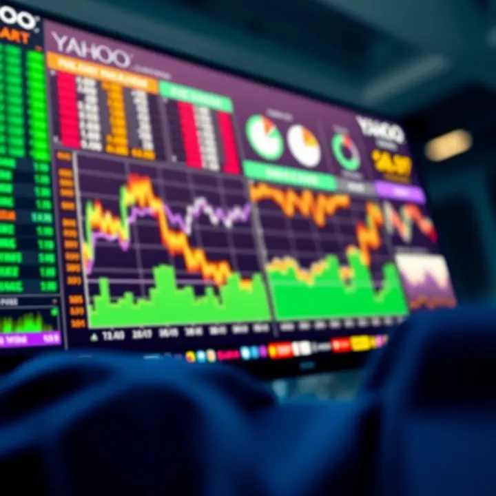 Yahoo Financial Platform Showing Binary Investment Data Screenshot of Yahoo financial platform displaying binary investment data and charts