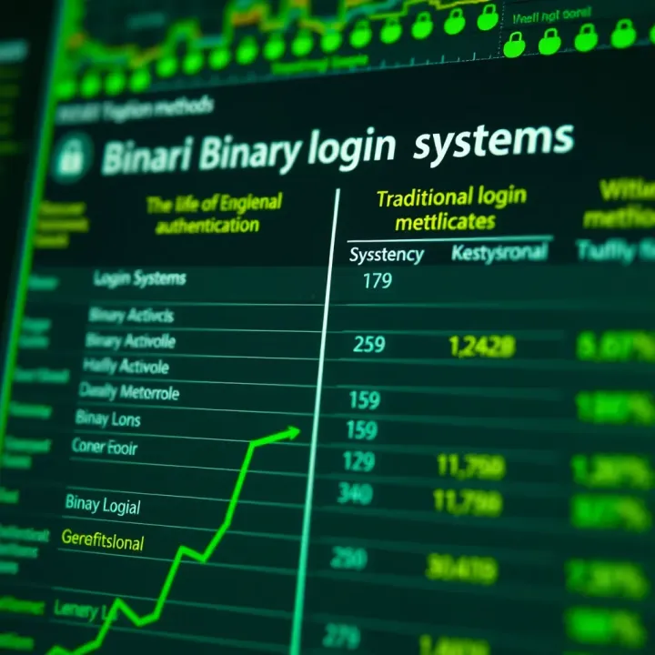 Comparison chart showing features of binary login systems versus traditional login methods