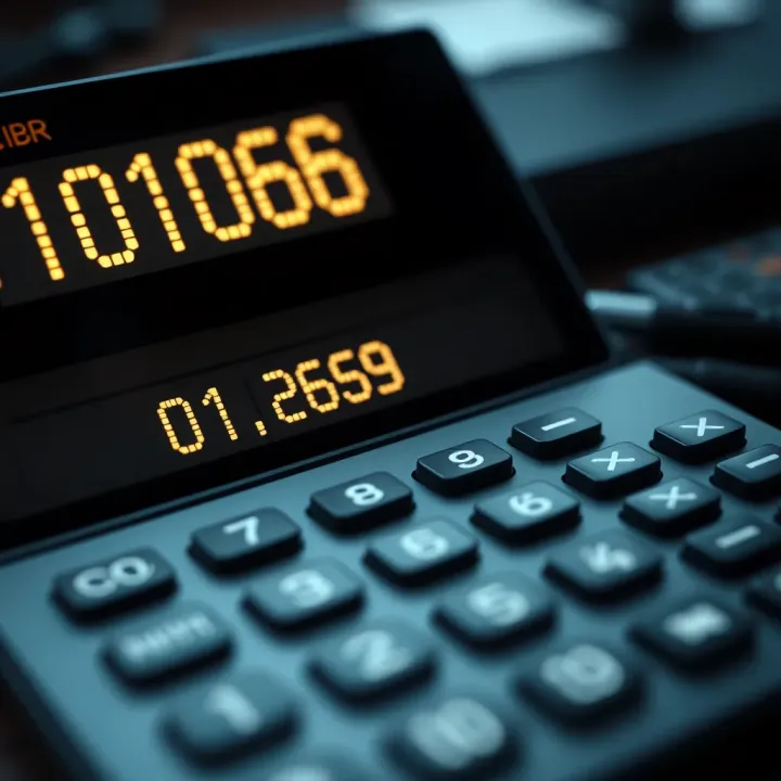Calculator Interface Showing Binary Multiplication Screenshot of a calculator interface performing binary multiplication with results displayed