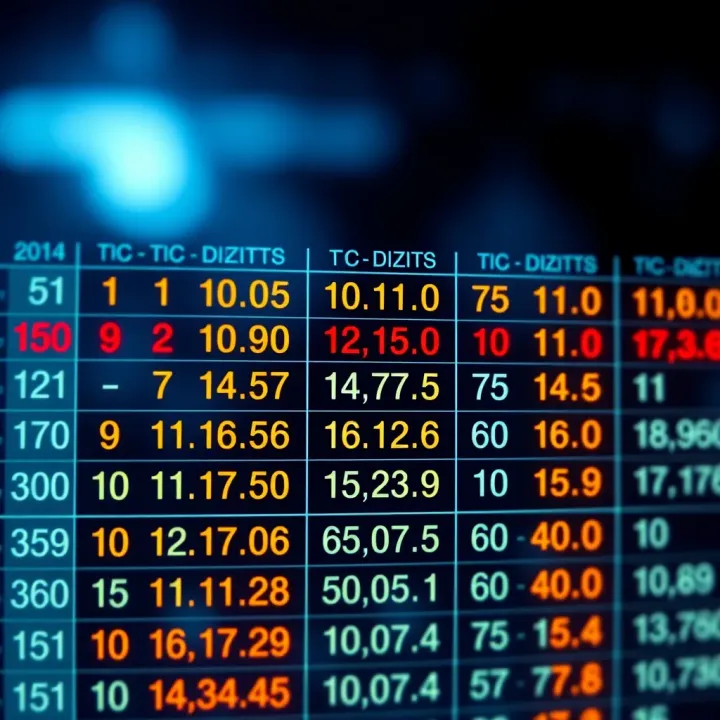 Binary to Decimal Conversion Table Chart displaying binary digits aligned with decimal values in a clear tabular format