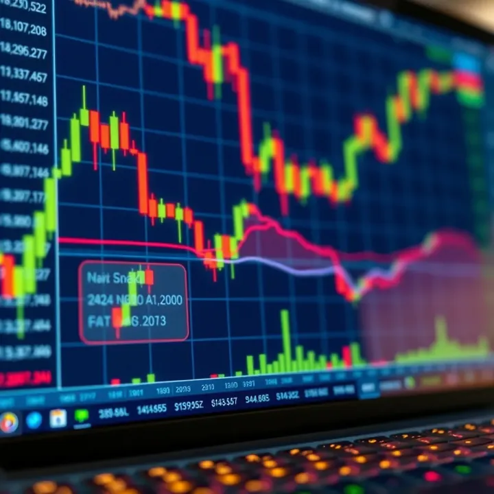 Illustration of digital trading platform interface with financial data