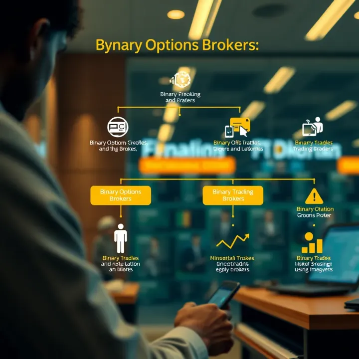 Diagram illustrating the relationship between binary options brokers and Nigerian traders using digital trading platforms