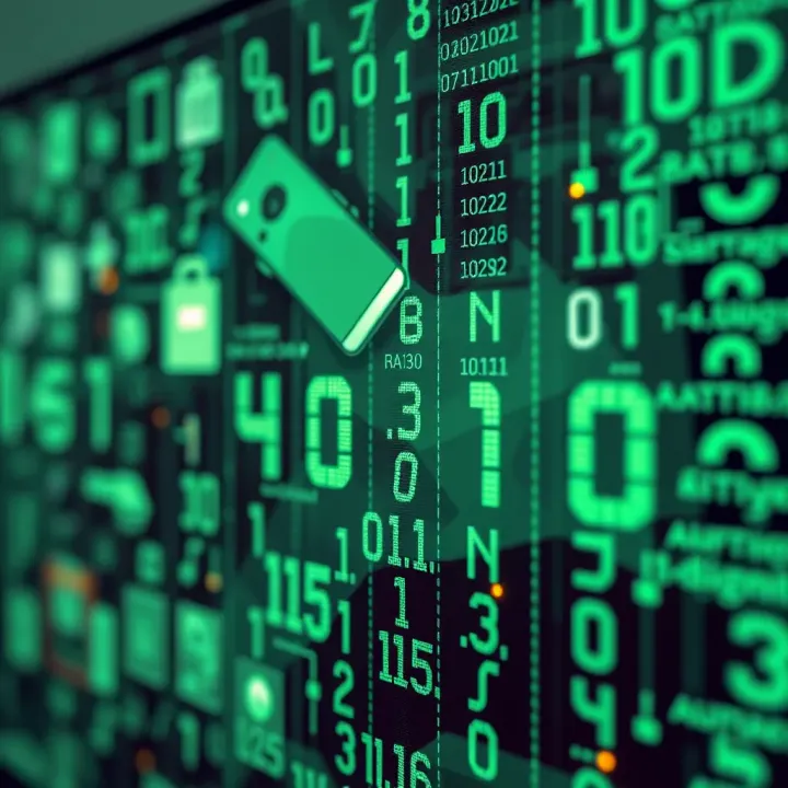 Conceptual illustration showing binary pictures used in Nigerian mobile applications and surveillance systems