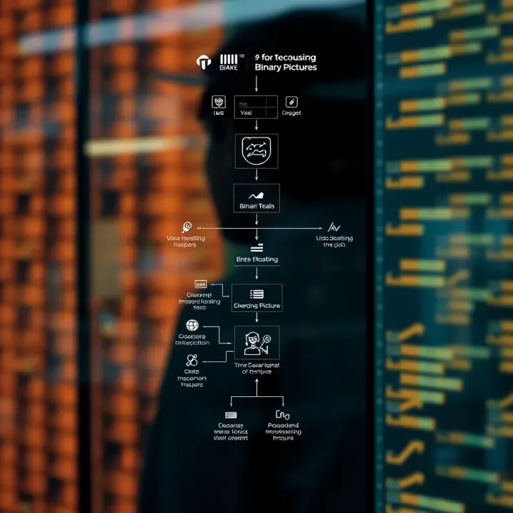 Flowchart illustrating techniques used in binary picture processing with icons representing common methods