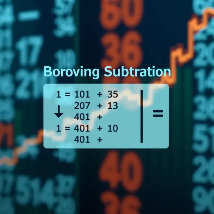 Visual Guide to Borrowing in Binary Subtraction Diagram demonstrating binary subtraction with borrowing technique