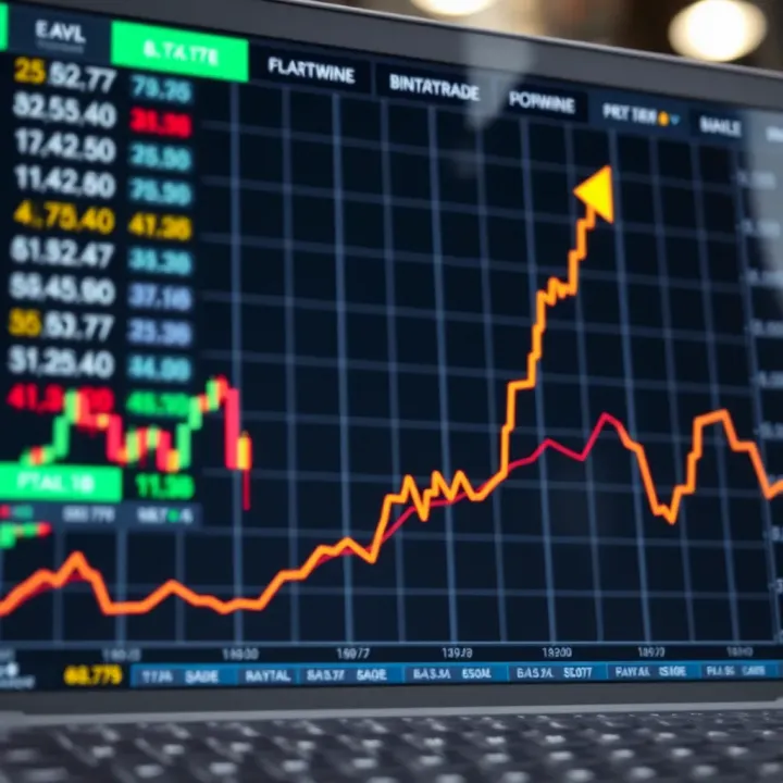 Graph showing upward trend representing success in binary trading strategies