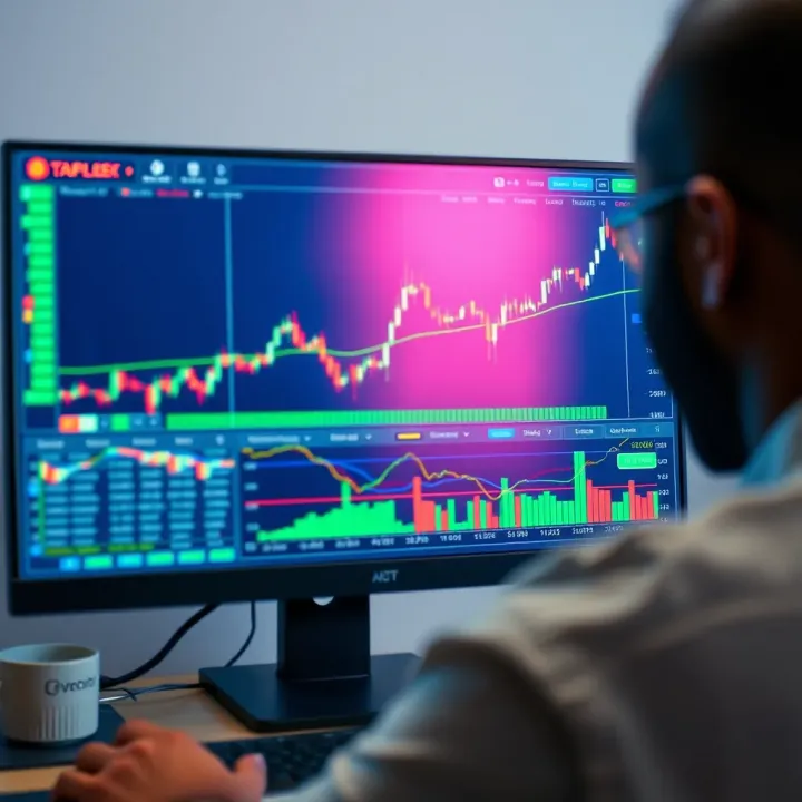 Diagram illustrating automated trading software executing binary options transactions on a computer screen