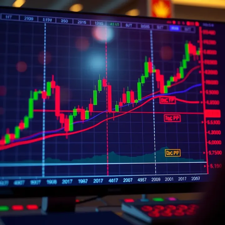 Bullish candlestick chart showing a strong upward trend with key reversal patterns highlighted